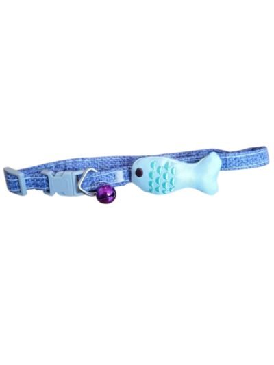 GARGANTILLA DE PESCADO CON SONAJERO PARA PERROS Y GATOS (PEQUEÑOS, MEDIANOS) - Imagen 2