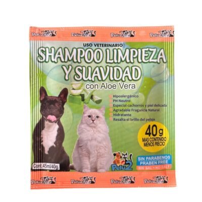 SHAMPOO LIMPIEZA Y SUAVIDAD CON ALOE VERA PARA PERROS Y GATOS
