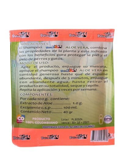 SHAMPOO LIMPIEZA Y SUAVIDAD CON ALOE VERA PARA PERROS Y GATOS - Imagen 2