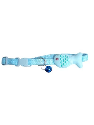 GARGANTILLA DE PESCADO CON SONAJERO PARA PERROS Y GATOS (PEQUEÑOS, MEDIANOS) - Imagen 3