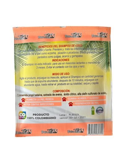 SHAMPOO CON ESTRACTO DE COCO PARA PERROS Y GATOS - Imagen 2