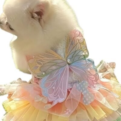 VESTIDO MARIPOSA CON TUTU PARA MASCOTAS "S" (PEQUEÑO)