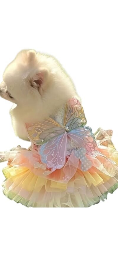 VESTIDO MARIPOSA CON TUTU PARA MASCOTAS "S" (PEQUEÑO)