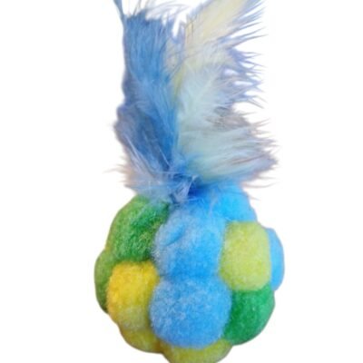 PELOTA PELUCHE CON PLUMAS