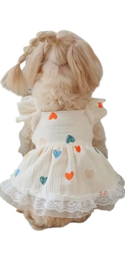 VESTIDO CORAZONES PARA MASCOTAS "XS" (PEQUEÑOS)